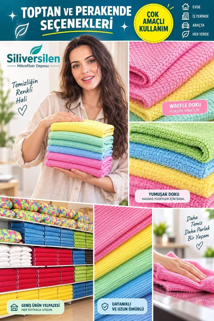 Renkli mikrofiber bezlerin toptan ve perakende kullanım seçenekleri